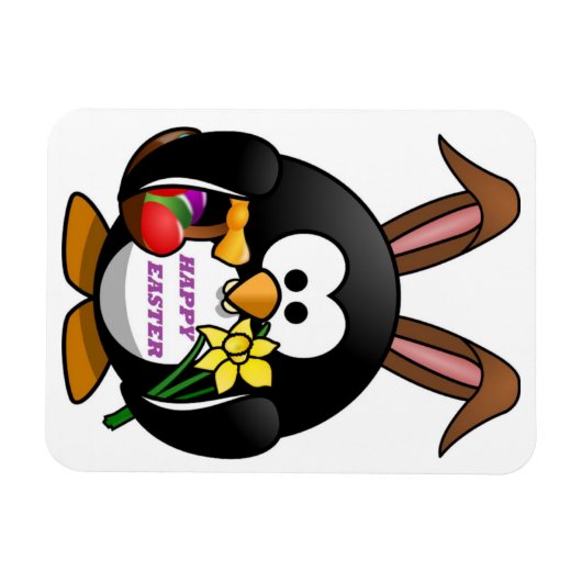 "HAPPY EASTER" PENGUIN BUNNY MAGNEET (Horizontaal)