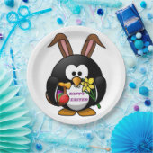 "HAPPY EASTER" PENGUIN BUNNY PAPIEREN BORDJE (Feest)