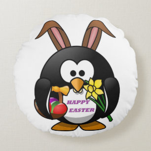 "HAPPY EASTER" PENGUIN BUNNY ROND KUSSEN