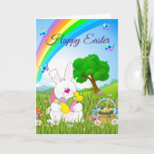 Happy Easter personalize Boy's Name Colorful Feestdagen Kaart (Voorkant)