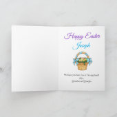 Happy Easter personalize Boy's Name Colorful Feestdagen Kaart (Binnen)