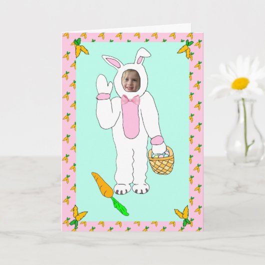 Happy Easter - persoonlijke foto-paasbunny Kaart (Kleine Plant)