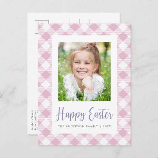 Happy Easter Photo Briefkaart (Voorkant / Achterkant)