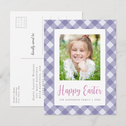 Happy Easter Photo Briefkaart (Voorkant / Achterkant)