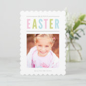 Happy Easter Photo Card Personalized Feestdagenkaart (Staand voorkant)