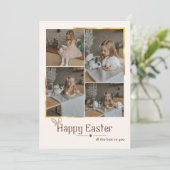 Happy Easter Photo Collage Vakantie Kaart (Staand voorkant)