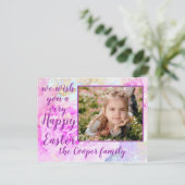 Happy Easter Photo Lijst Peony Flowers Briefkaart (Staand voorkant)