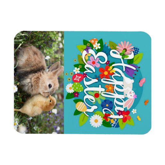 Happy Easter Photo Magnet Magneet (Horizontaal)