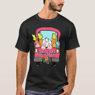Happy Easter Pickup Truck Bunny Eggs Mannen W T-shirt
