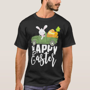 Happy Easter Pickup Truck Bunny Eggs Mannen W T-shirt