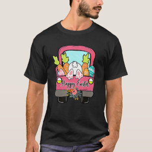 Happy Easter Pickup Truck Bunny Eggs Mannen W T-shirt