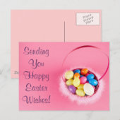 Happy Easter PInk Basket Feestdagenkaart (Voorkant / Achterkant)