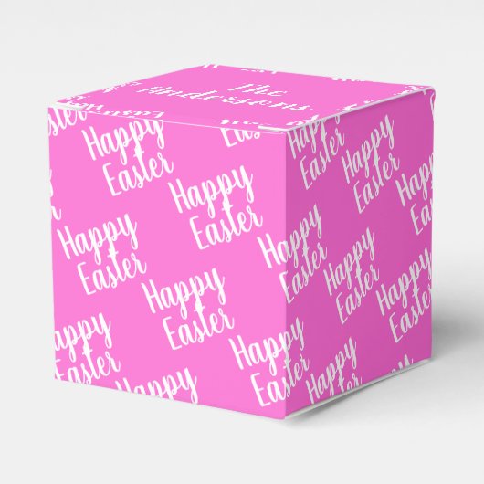 Happy Easter Pink Bedankdoosjes (Voorkant Zijde)