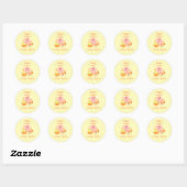 Happy Easter Pink Bunny Classic Ronde Sticker (Vel)