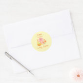Happy Easter Pink Bunny Classic Ronde Sticker (Envelop)