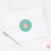 Happy Easter Pink Bunny Classic Ronde Sticker (Envelop)