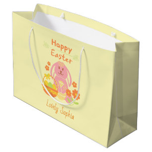 Happy Easter Pink Bunny Groot Cadeauzakje