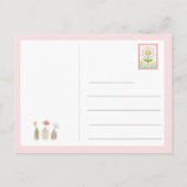 Happy Easter Pink Bunny Postcard Feestdagenkaart (Achterkant)