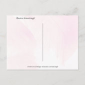 Happy Easter Pink Flamingo Bunny Ears and Eggs Briefkaart (Achterkant)