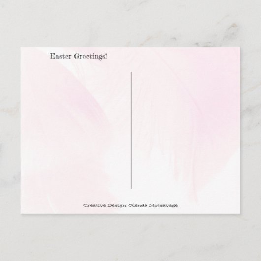 Happy Easter Pink Flamingo Bunny Ears and Eggs Briefkaart (Achterkant)