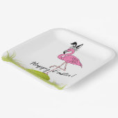 Happy Easter Pink Flamingo Bunny Ears and Eggs Papieren Bordje (Gebogen)