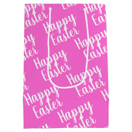  Happy Easter Pink Medium Cadeauzakje (Achterkant)