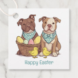 Happy Easter Pit Bull Dogs Bedankjes Labels
