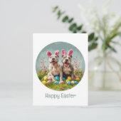 Happy Easter Pit Bull Dogs Feestdagenkaart (Staand voorkant)