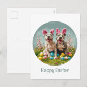 Happy Easter Pit Bull Dogs Feestdagenkaart (Voorkant / Achterkant)