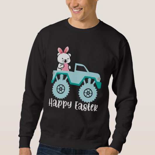 Happy Easter Polar Bear Riding Monster Truck Toddl Trui (Voorkant)