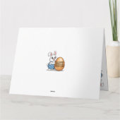 Happy Easter Polka Dot Bunny Kaart (Achterkant)