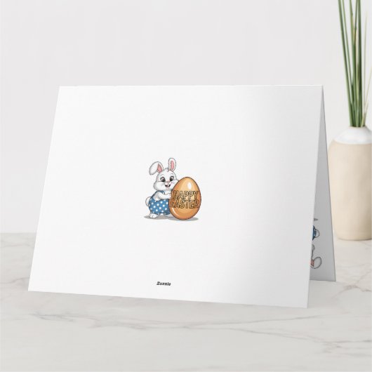 Happy Easter Polka Dot Bunny Kaart (Achterkant)