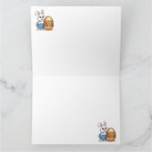 Happy Easter Polka Dot Bunny Kaart (Binnen)