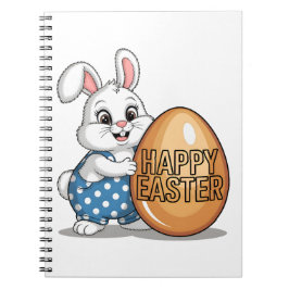Happy Easter Polka Dot Bunny Notitieboek