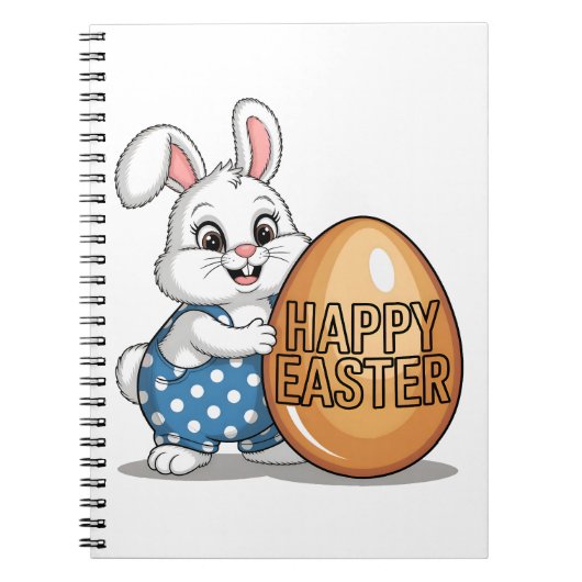 Happy Easter Polka Dot Bunny Notitieboek (Voorkant)