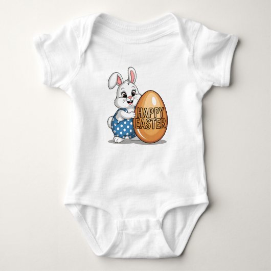 Happy Easter Polka Dot Bunny Romper (Voorkant)