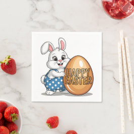Happy Easter Polka Dot Bunny Servet
