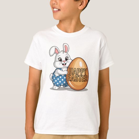 Happy Easter Polka Dot Bunny T-shirt (Voorkant)