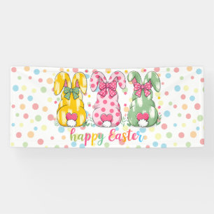 Happy Easter Polka Dot Easter Bunnies Spandoek
