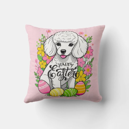 Happy Easter Poodle Kussen (Achterkant)