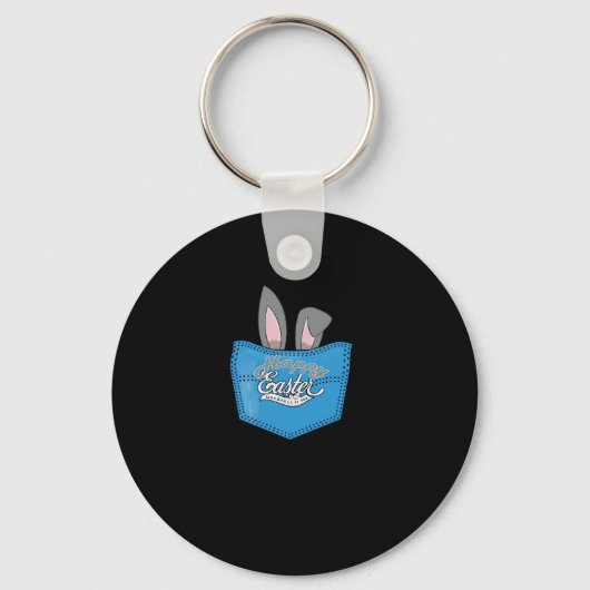 Happy Easter Pop Peeking Bunny Sleutelhanger (Voorkant)