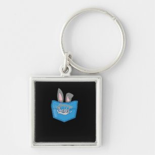 Happy Easter Pop Peeking Bunny Sleutelhanger