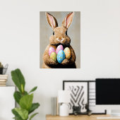 Happy Easter Portrait Schilderij Ei Poster (Thuiskantoor)