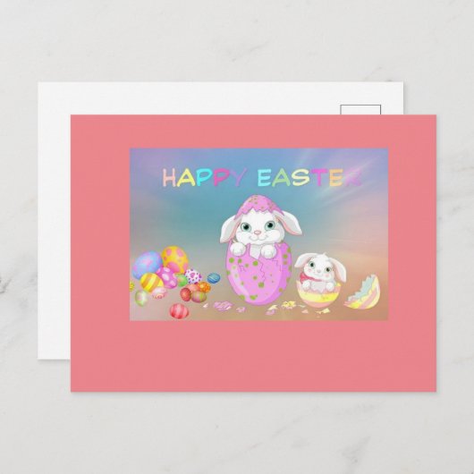 Happy Easter Post Kaart (Voorkant / Achterkant)