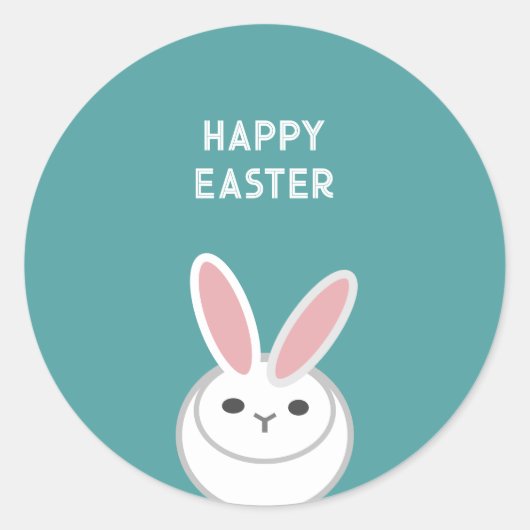 Happy Easter Postcard Ronde Sticker (Voorkant)