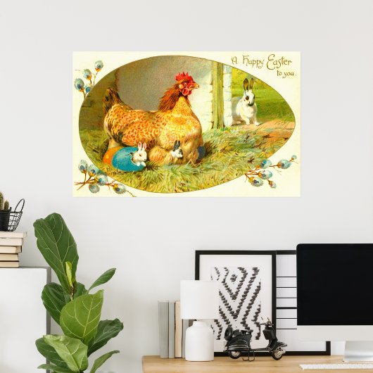 Happy Easter Poster (Thuiskantoor)