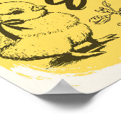 Happy Easter Poster Yellow Spring Home Decor (Hoek)