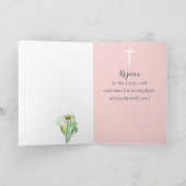 Happy Easter Psalm 105 Scripture Pink Flowers Kaart (Binnen)