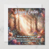 Happy Easter Psalm Woodland Flowers Christelijk Feestdagenkaart (Voorkant)