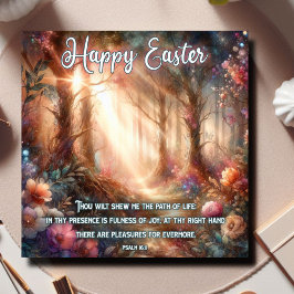 Happy Easter Psalm Woodland Flowers Christelijk Feestdagenkaart